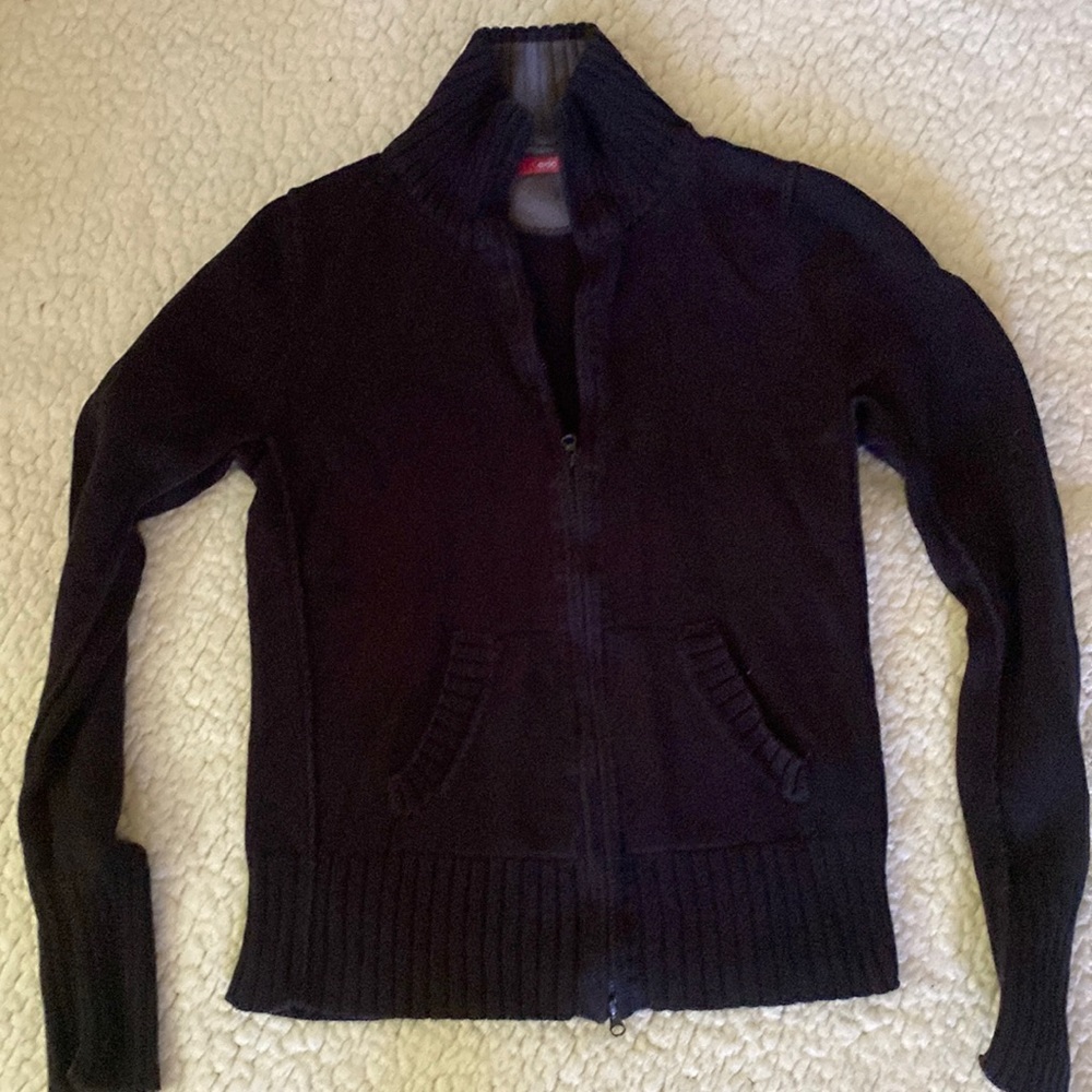 Black zip up sweater